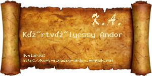 Körtvélyessy Andor névjegykártya