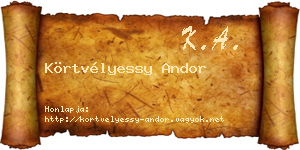 Körtvélyessy Andor névjegykártya