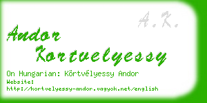 andor kortvelyessy business card
